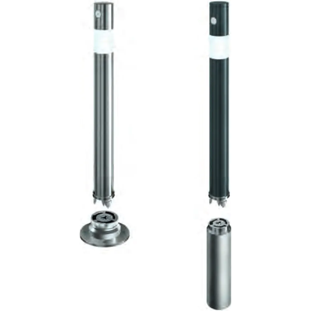 Barrier post with locking system 