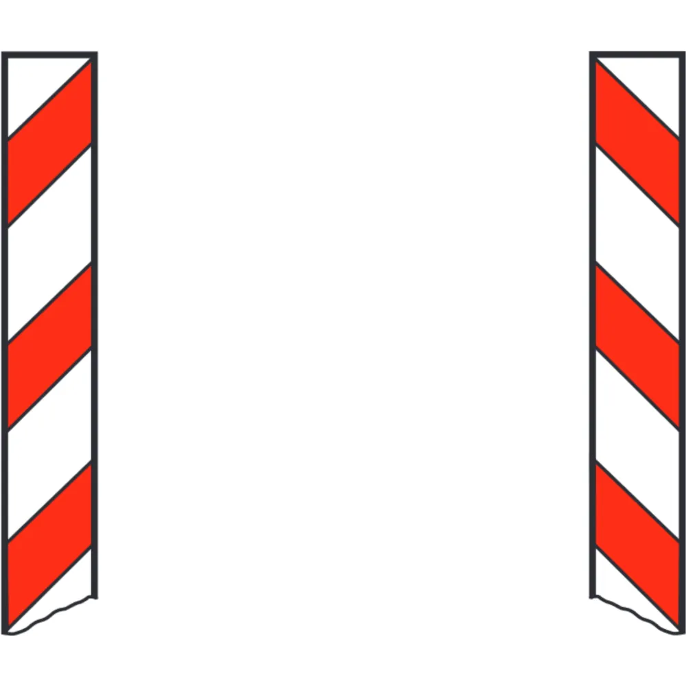 Reflective warning markings (red-white)