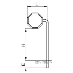 STOP sign with curved post (300 cm)