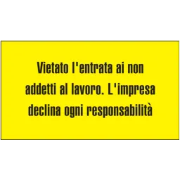 Construction site warning sign (Italian)