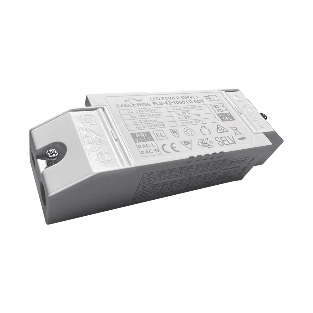 42W LED Driver CC 300-1050mA, 9-52Vdc, with Side Covers