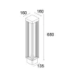 Orion D 560F1/WR35VS-Small Poles - Bollard 4 Ways H. 680