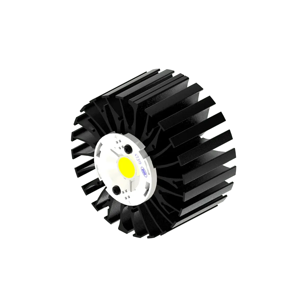Modular LED star heat sink, ø99mm, H 50mm, Black anodized