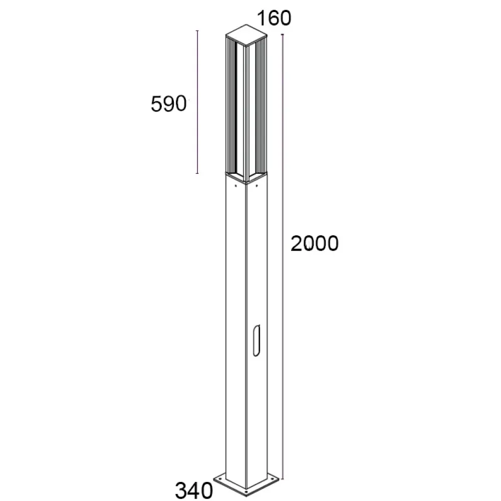Orion One 494F0/NR35PO-Urban Lighting - Pole 4 Ways H. 2000