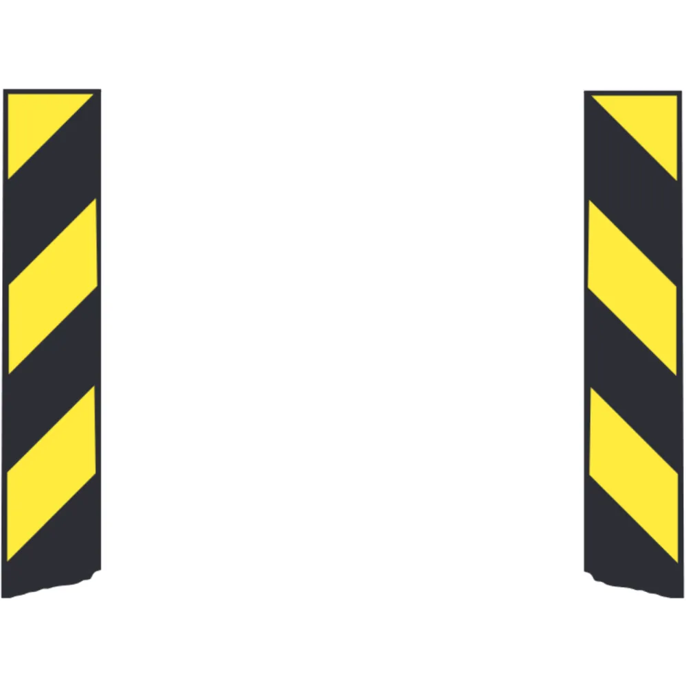 Reflective warning markings (yellow-black)