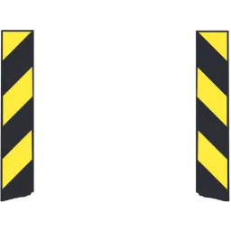 Reflective warning markings (yellow-black)
