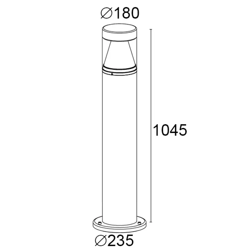 Siluretto 092-335-ND10-Small Poles - Bollard DALI with base for above ground installation