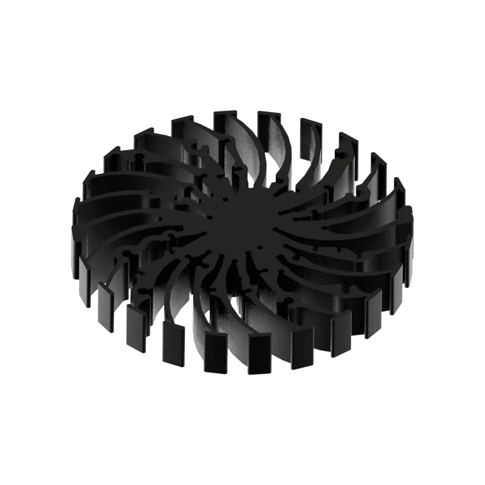 Modular LED star heat sink, ø134mm, H 20mm, Black anodized
