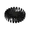 Modular LED star heat sink, ø134mm, H 20mm, Black anodized
