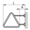 Triangular sign with side wall mounting