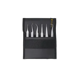 SMD tweezers set 6 pcs (incl. bag)
