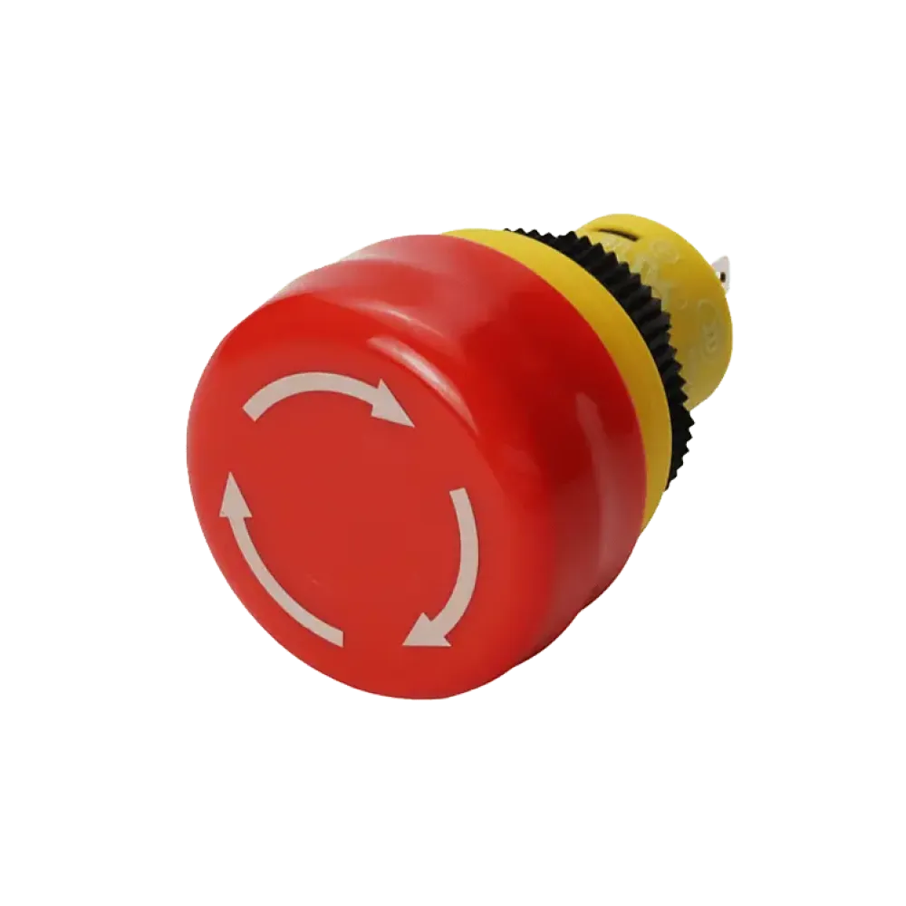 Emergency stop switch, 2x NC contact, solder connection