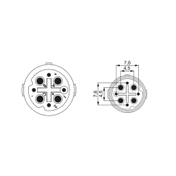M16 contact insert 4+3+PE, 320V socket