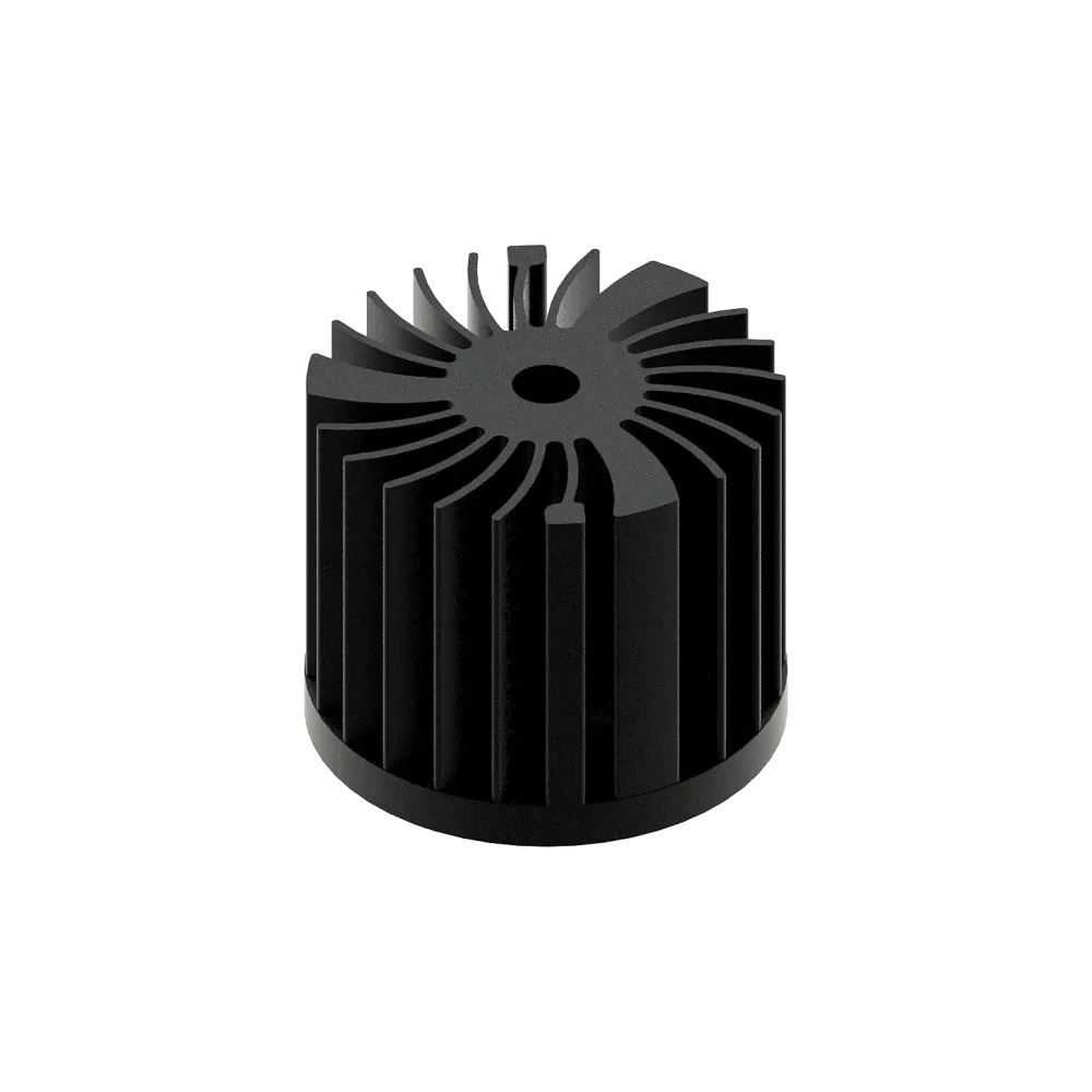 LED star heat sink, ø50mm, H 40mm, Base 5mm, Black anodized