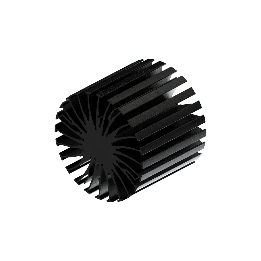 Modular LED star heat sink, ø99mm, H 80mm, Black anodized