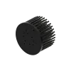 Zhaga LED pin fin heat sink, ø80mm, H 50mm, Base 5mm, Black anodized