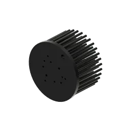 Zhaga LED pin fin heat sink, ø80mm, H 50mm, Base 5mm, Black anodized