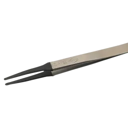 Precision tweezers with flat rounded tips