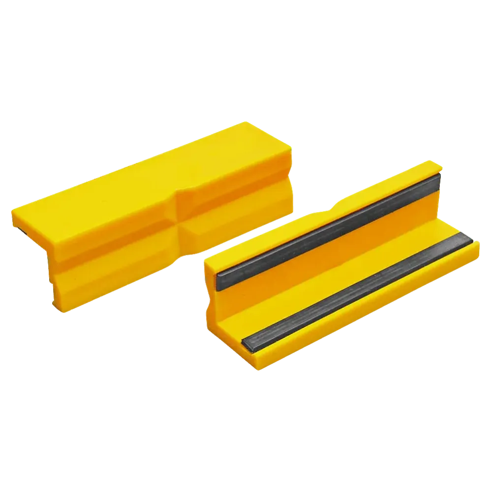 Protective jaws plastic 100mm yellow, with magnetic strip (pair)