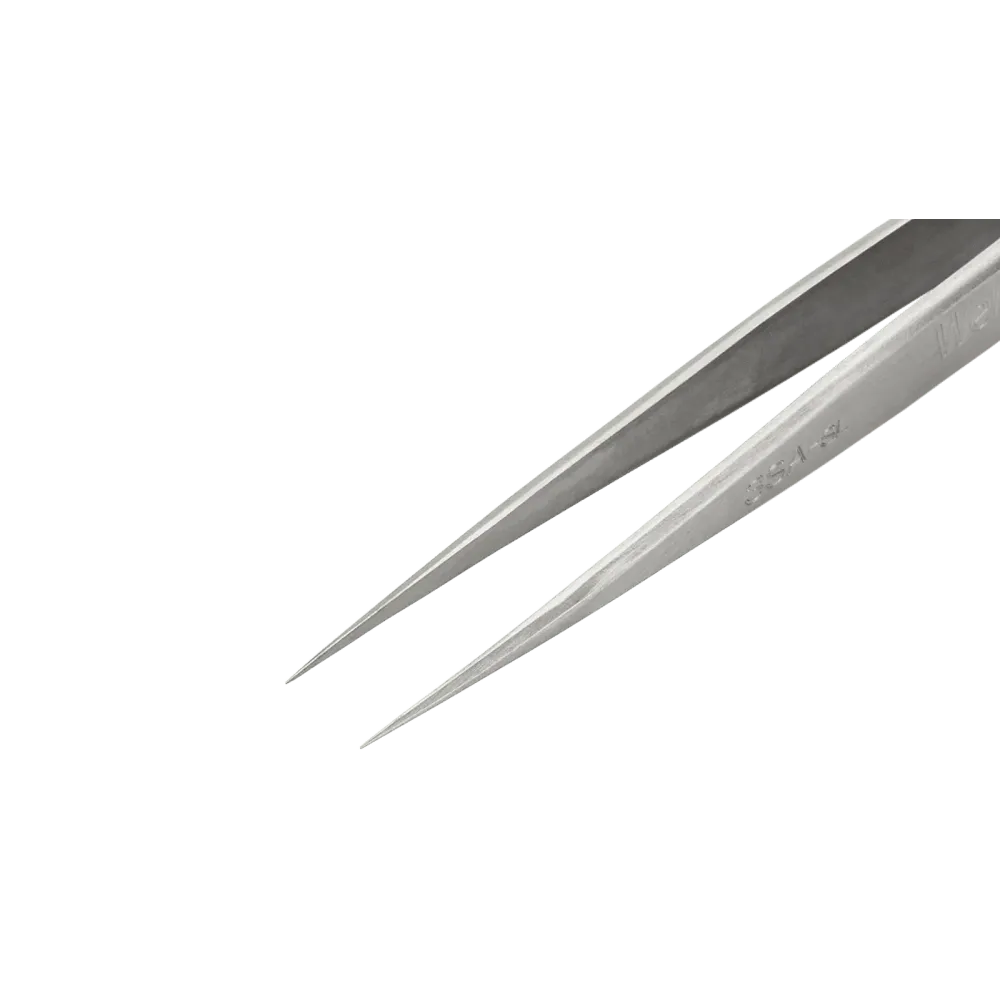 Precision tweezers with fine tips for work in microelectronics