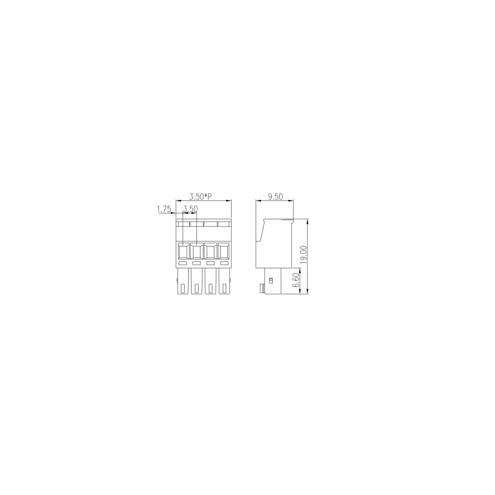 PCB Printed circuit board connector EC350R-xxP
