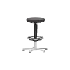 ESD stool 3 with glides and foot ring, seat height 560 - 830 mm, black