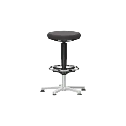 ESD stool 3 with glides and foot ring, seat height 560 - 830 mm, black