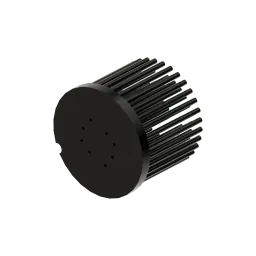 Zhaga LED pin fin heat sink, ø86mm, H 68mm, Base 8mm, Black anodized