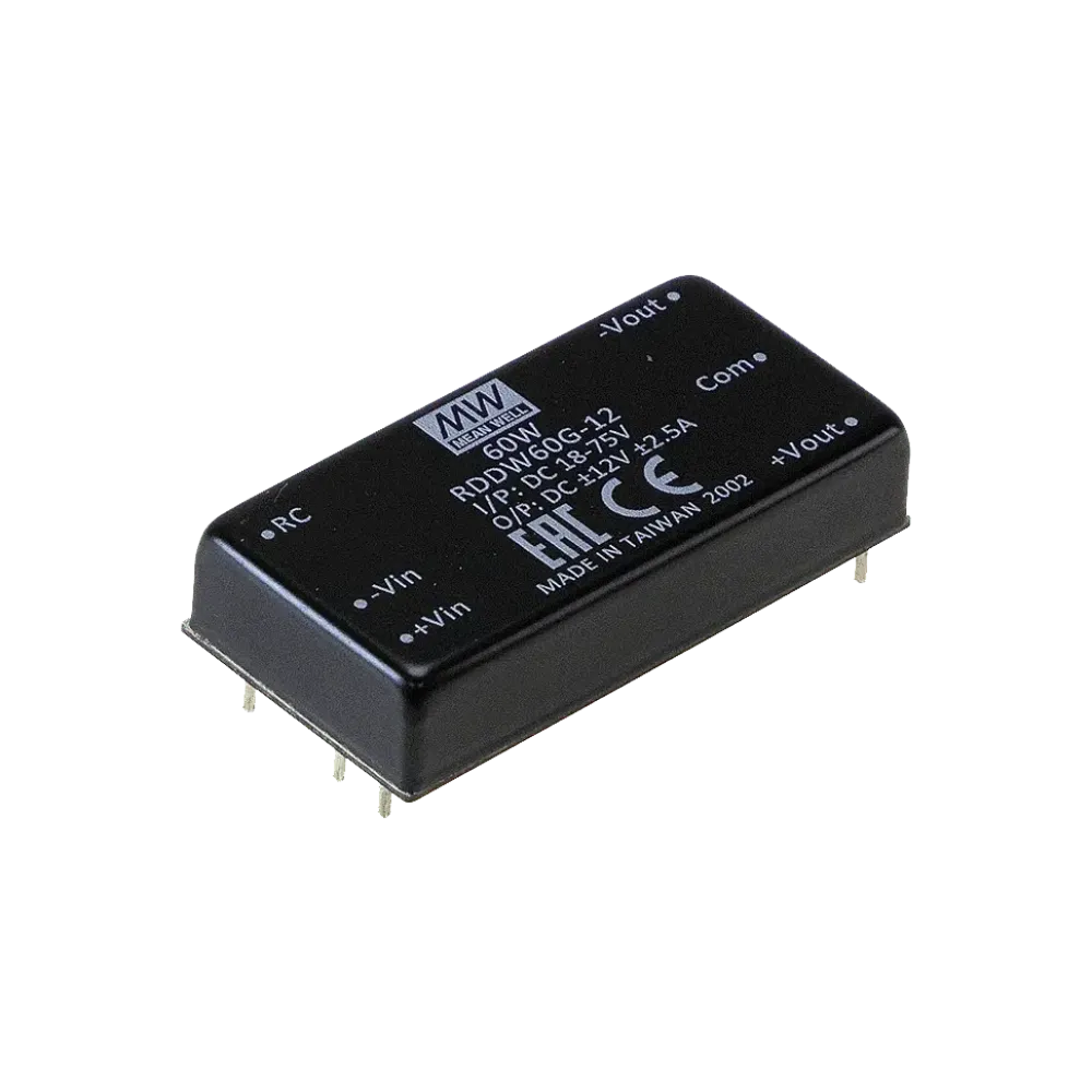 60W DC/DC converter, input 18...75V, output +/-12V / +/-2.5A