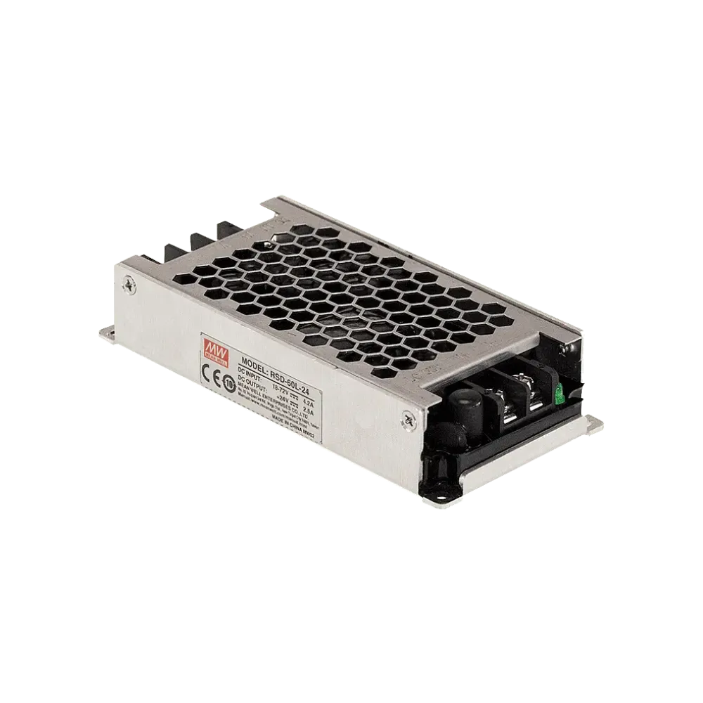 60W DC/DC converter, input 9...36V, output 5V/12A
