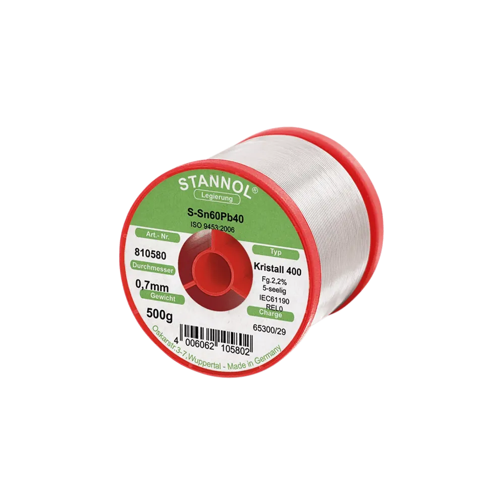 Solder wire crystal 400, Sn60Pb40, RE L0, 0.7mm, 500g
