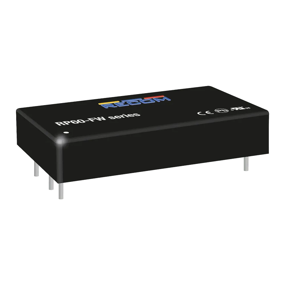 60W DC/DC converter, input 9...36V, output 10.8...13.2V/5000mA, 2″x1″
