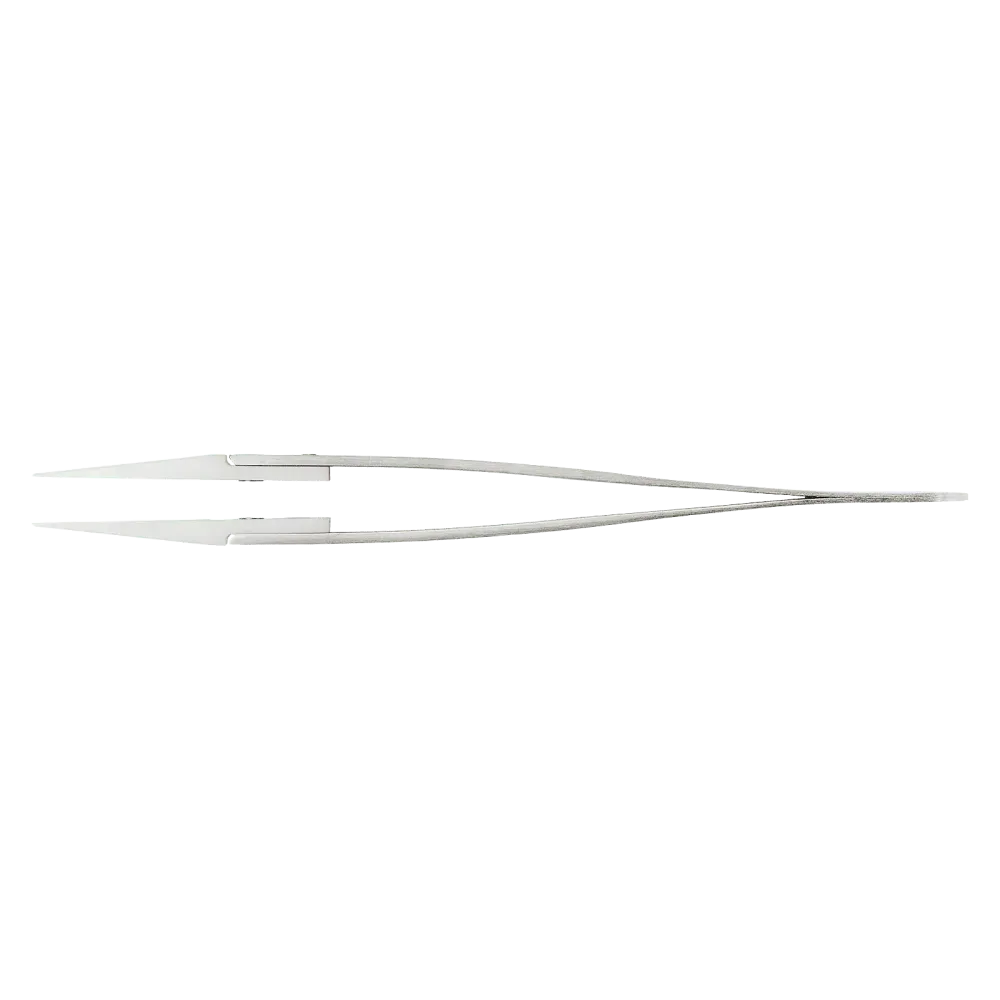 Precision tweezers with ceramic tip and finger profile for a secure grip