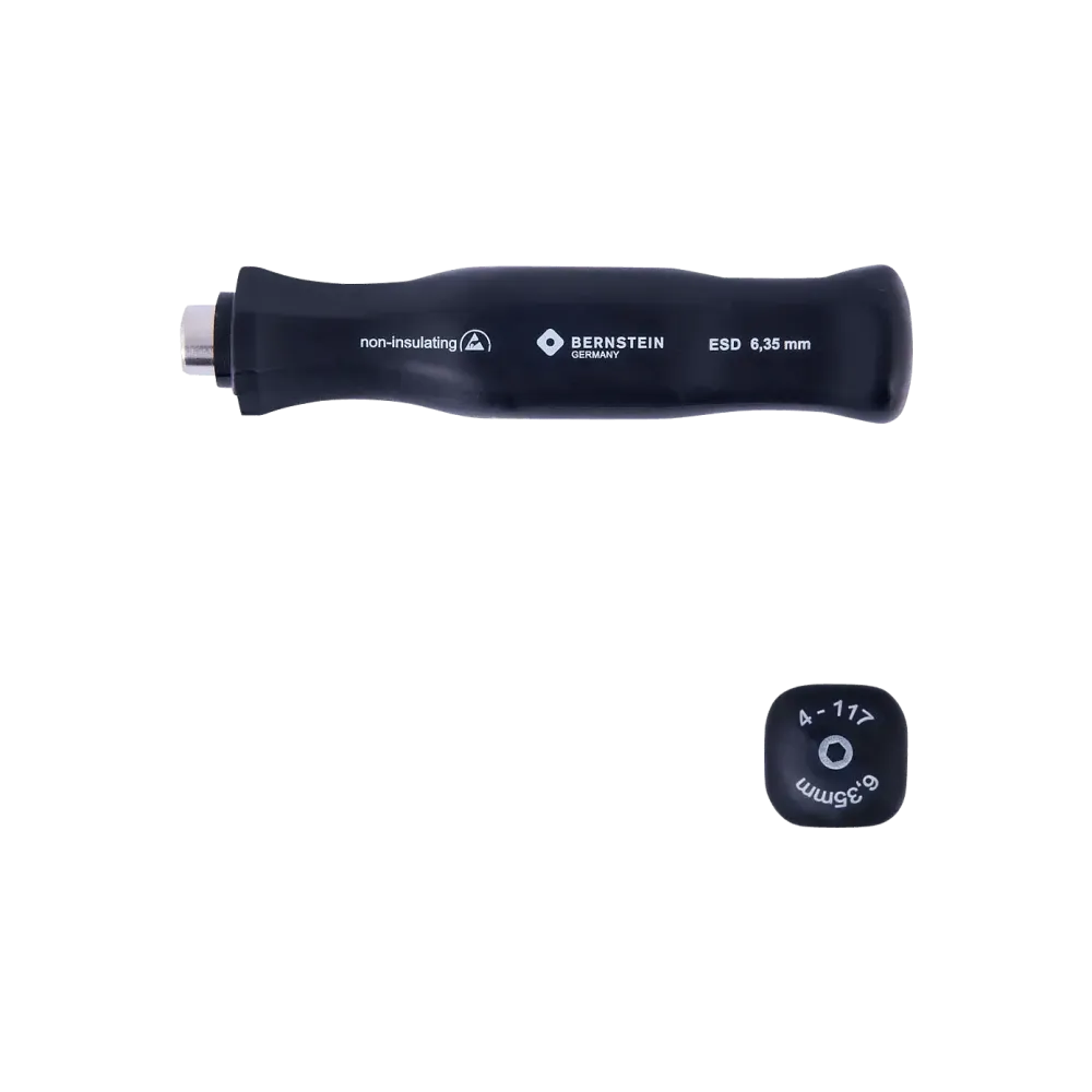 ESD screwdriver handle with 1/4 inch bit holder