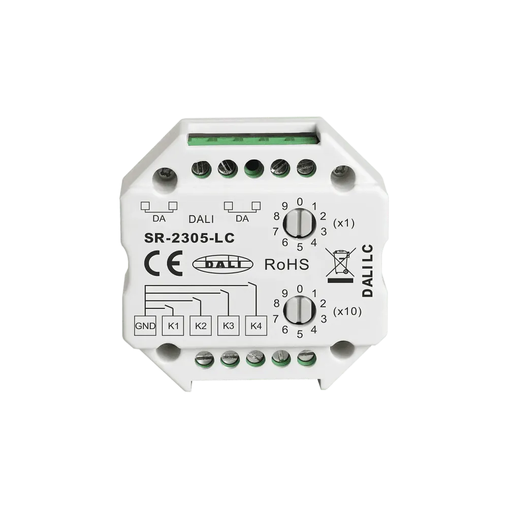 DALI control module with 4x push-button input