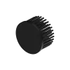LED pin fin heat sink, ø70mm, H 40mm, Base 5mm, Black anodized