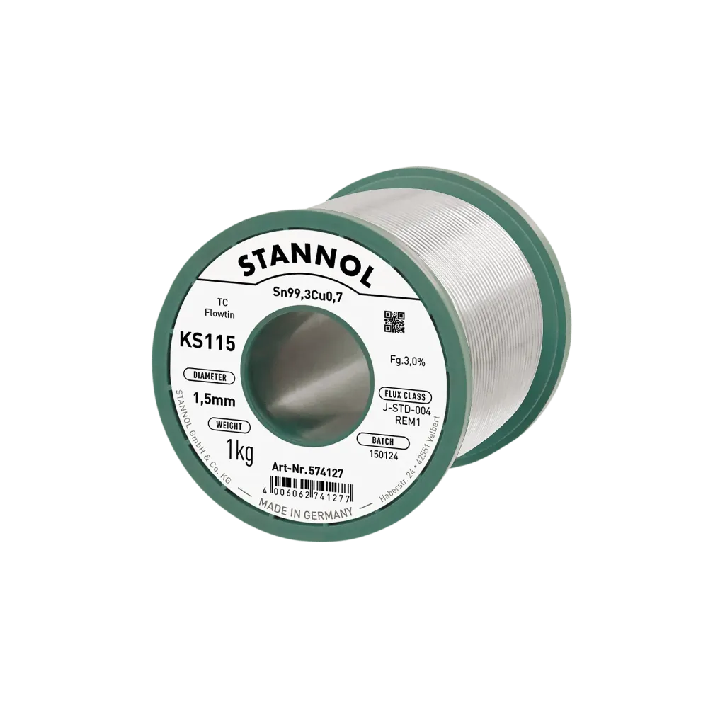 Solder wire KS115, Sn99,3Cu0,7 - FLOWTIN TC, RE M1, 1.5mm, 1000g