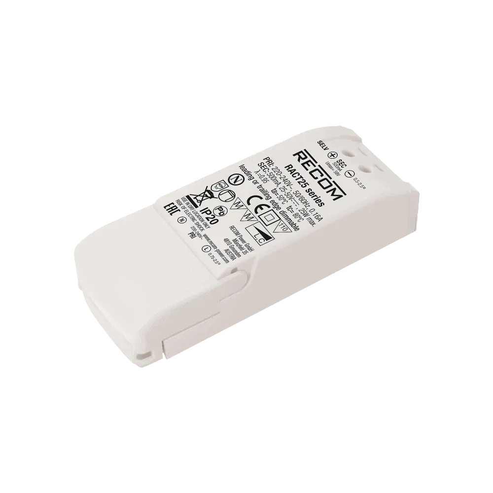 25W LED driver 500mA/25...50V, TRIAC dimming
