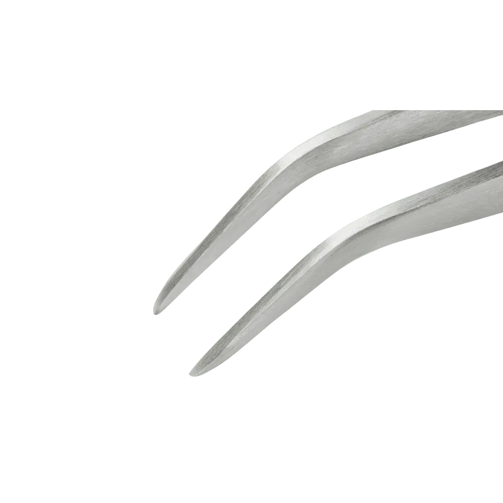 Reversible tweezers angled 50° with robust fine tips