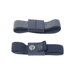 ESD contact wrist strap suitable for 3-4 mm push button, blue