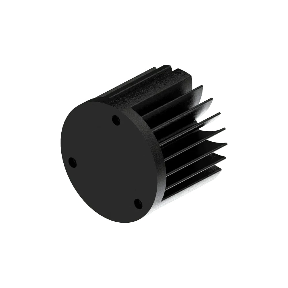 LED star heat sink, ø50mm, H 40mm, Base 5mm, Black anodized