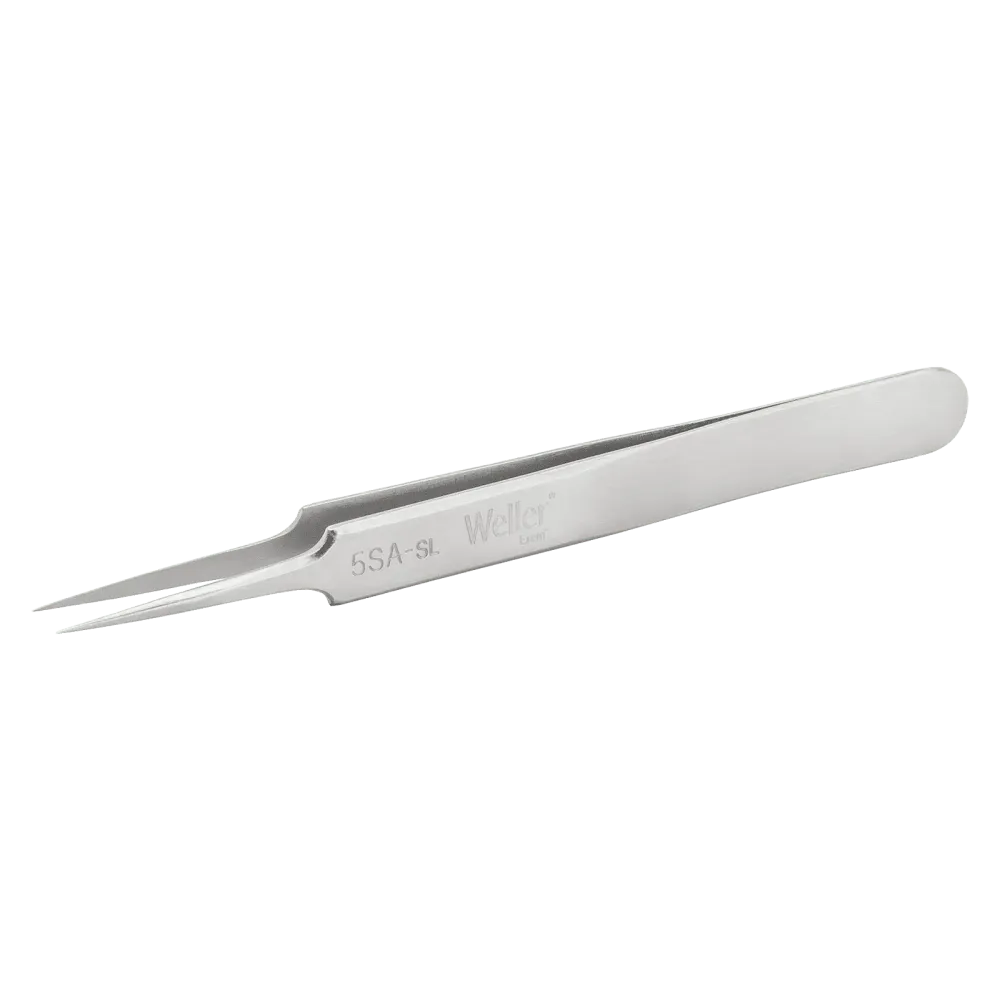 Precision tweezers with very fine tips, suitable for very fine wires