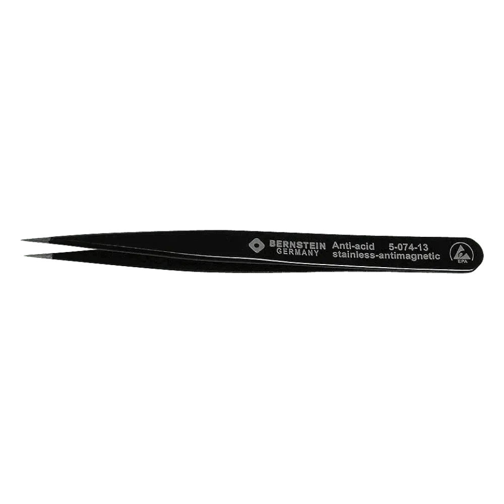 ESD SMD universal tweezers 120 mm shape 1 stainless steel, dissipative