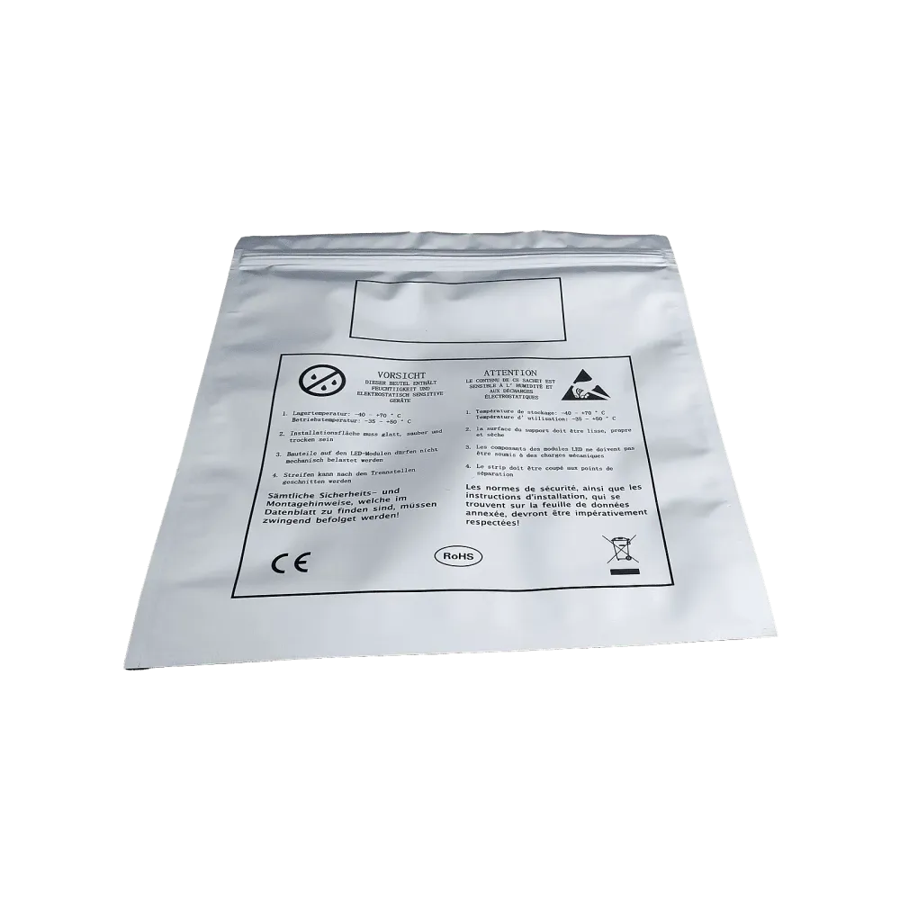 ESD protective bag with zipper closure