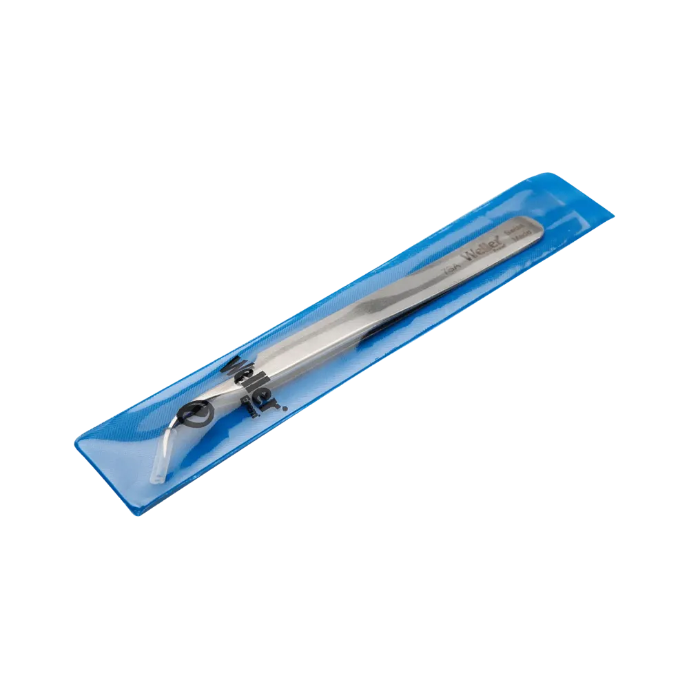 Precision tweezers curved, recessed, with fine tips