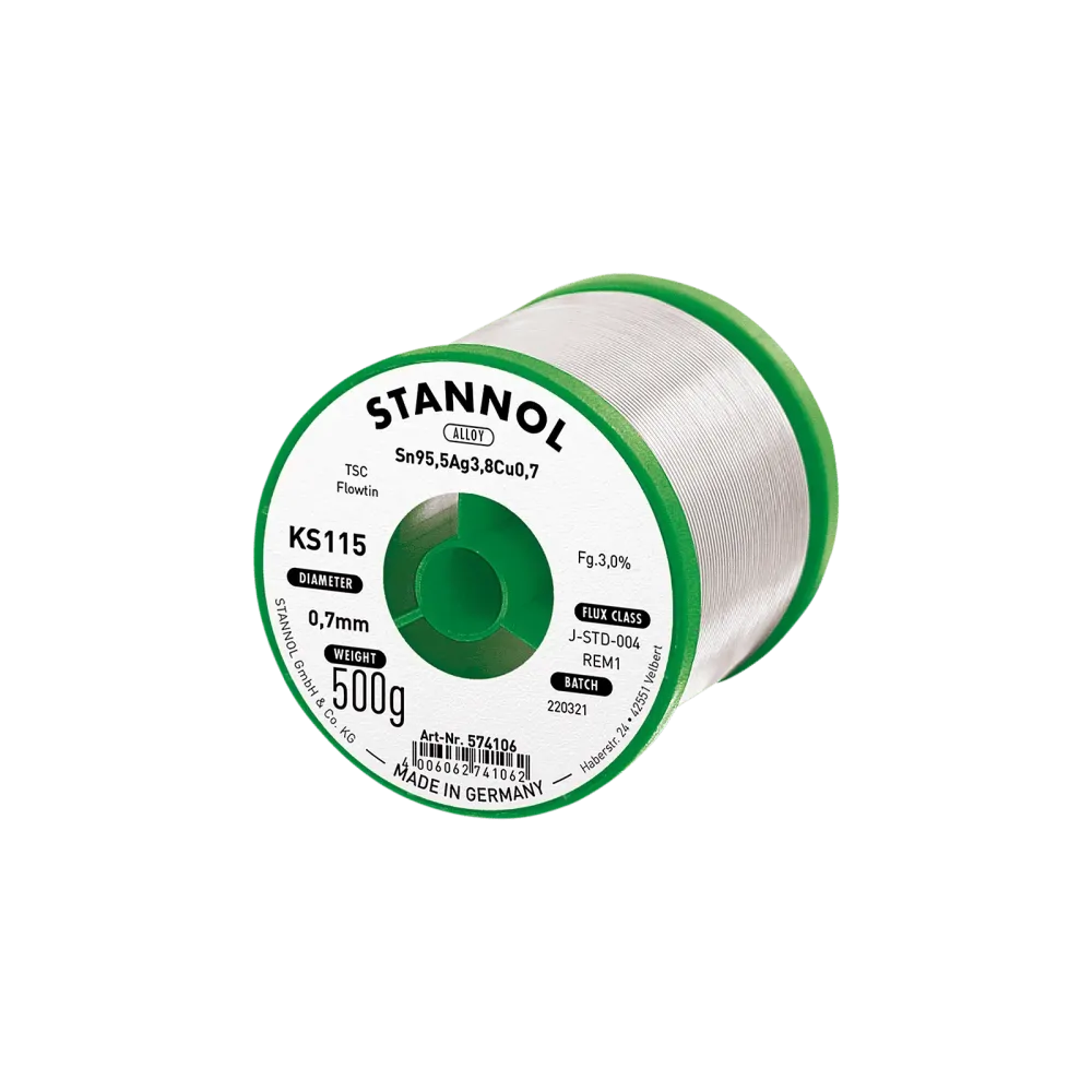 Solder wire KS115, Sn95,5Ag3,8Cu0,7 - FLOWTIN TSC, RE M1, 0.7mm, 500g