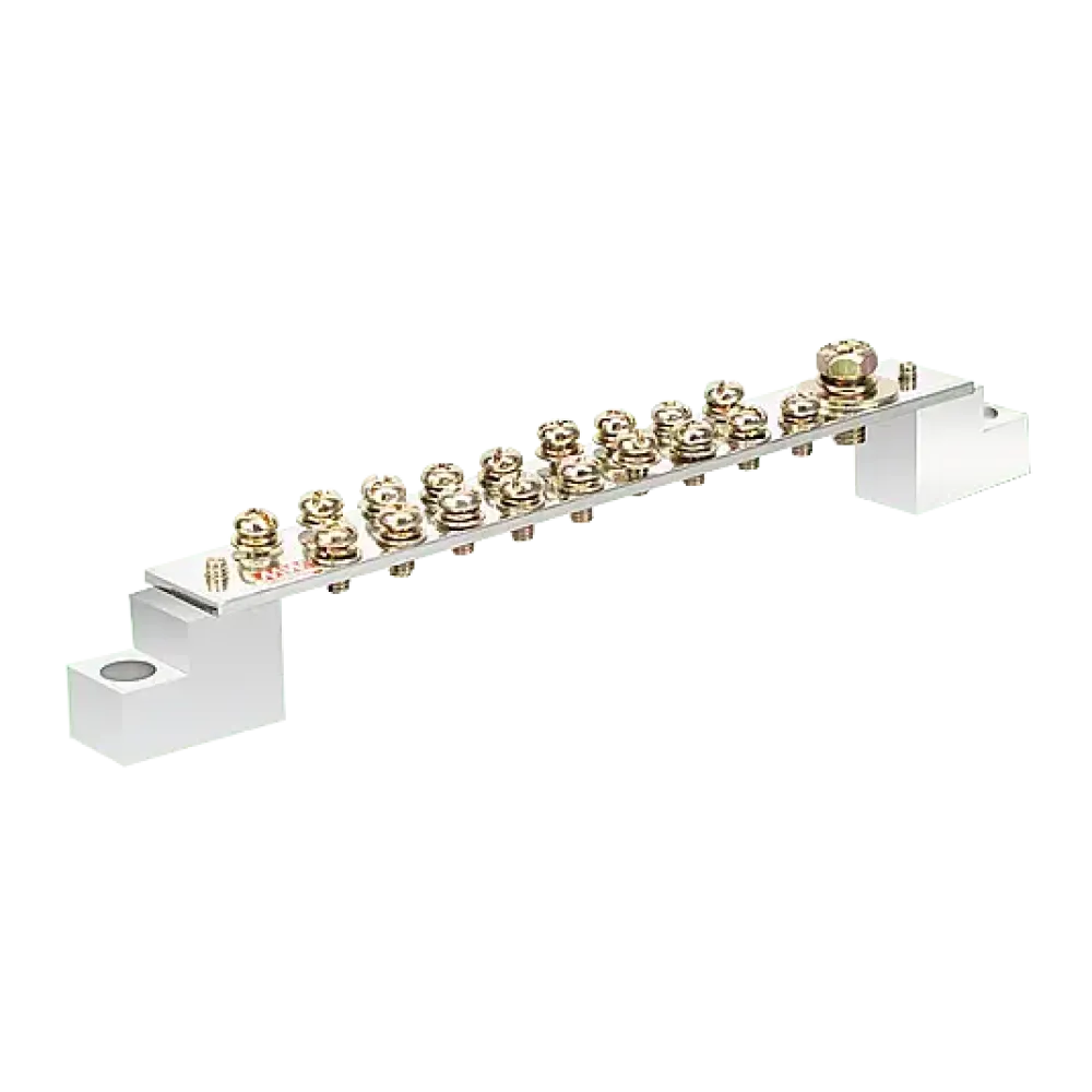 Earthing busbar with insulator, 250A, number of poles: 19