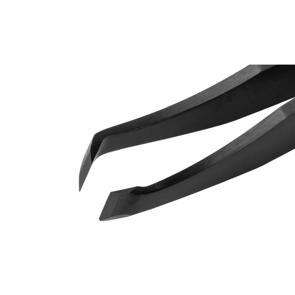Cutting tweezers with narrow angled head