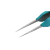 Ergonomic precision tweezers with straight, very fine tips