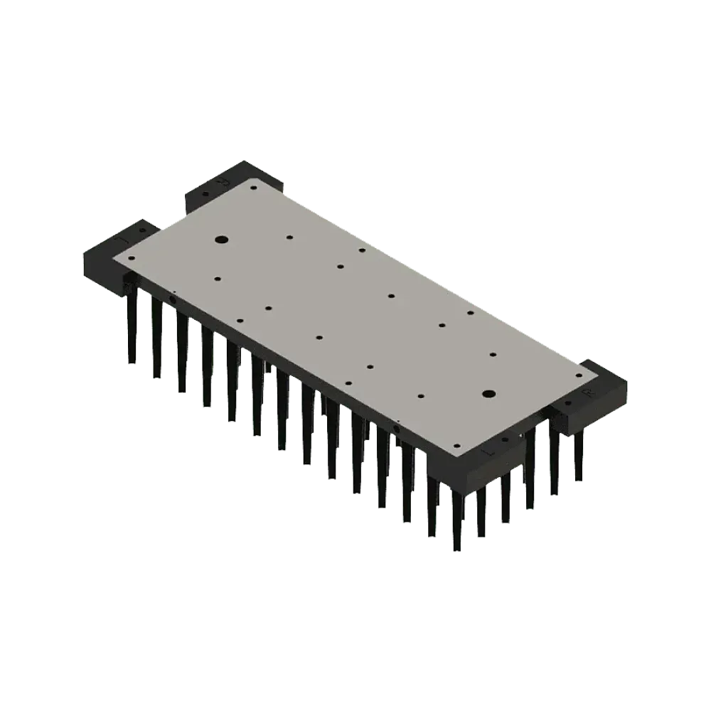 Rectangular Pin Fin LED cooler for 2×6 LED modules